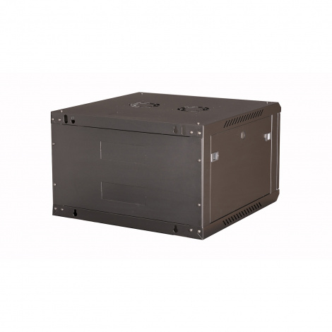 Шкаф 19" телекоммуникационный настенный, 6U 368x600х600 мм, дверь перфорация, черный